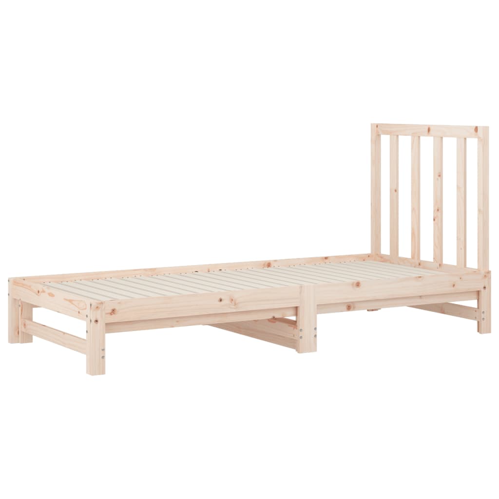 Slaapbank Uitschuifbaar Massief Grenenhout 2X(90X200) Cm 2x (90 x 200) cm Naturel