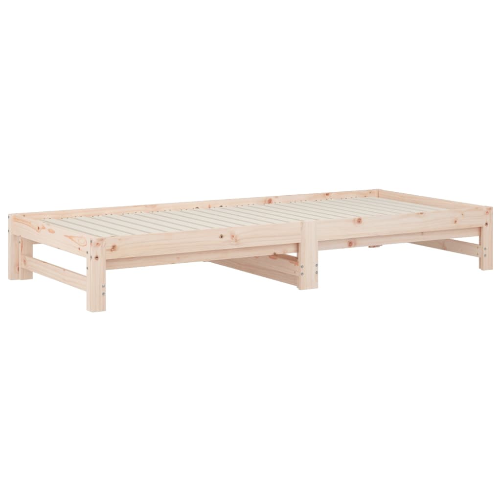 Slaapbank Uitschuifbaar Massief Grenenhout 2X(90X200) Cm 2x (90 x 200) cm Naturel