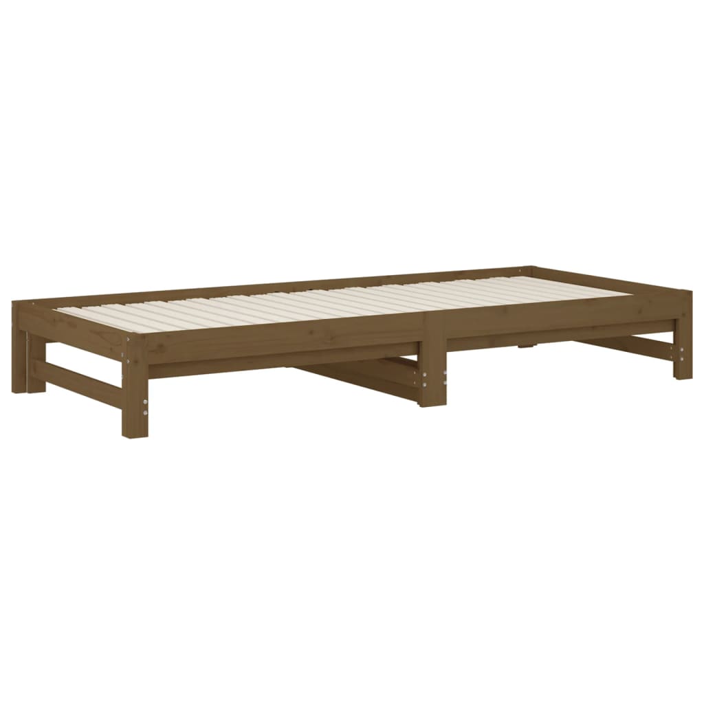 Slaapbank Uitschuifbaar Grenenhout Honingbruin 2X(90X200) Cm 2x (90 x 200) cm