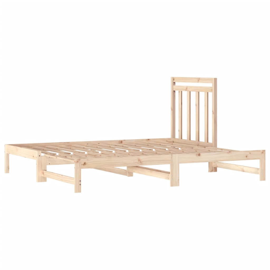 Slaapbank Uitschuifbaar 2X(90X200) Cm Massief Grenenhout 2x (90 x 200) cm Naturel