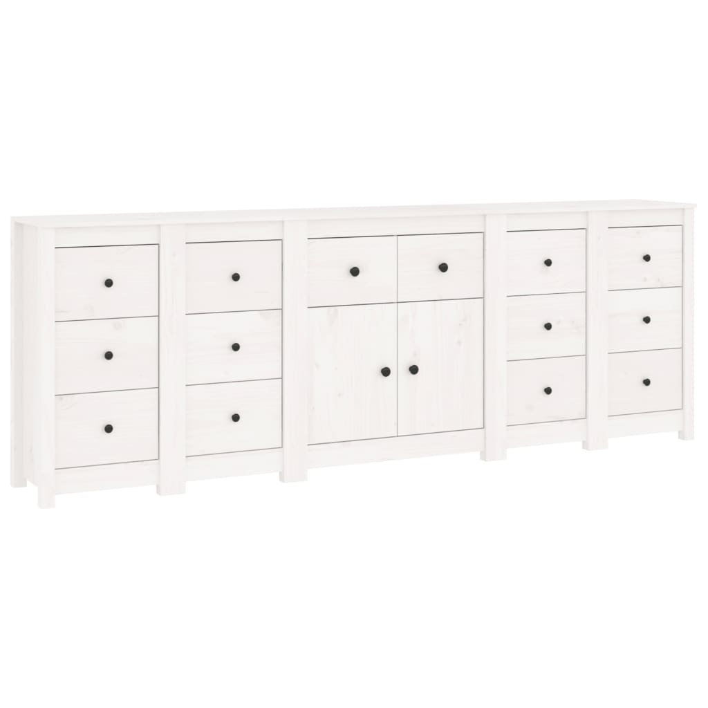 Dressoir 230x35x80 cm massief grenenhout wit