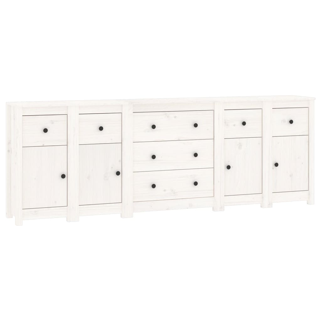 Dressoir 230x35x80 cm massief grenenhout wit