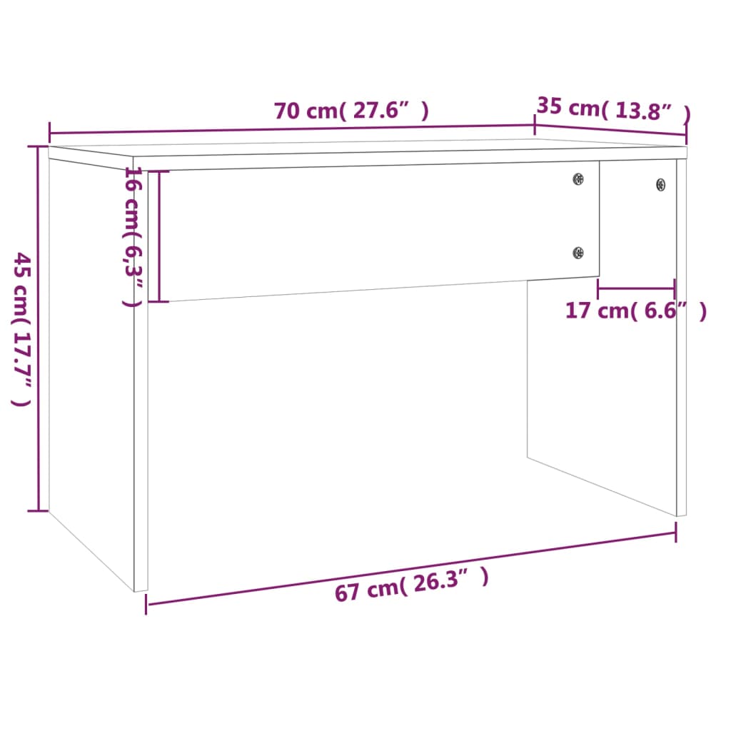 Kaptafelset 74,5x40x141 cm wit