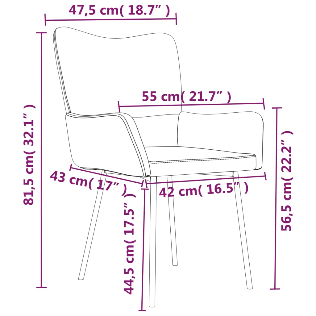 Eetkamerstoelen 2 st fluweel zwart