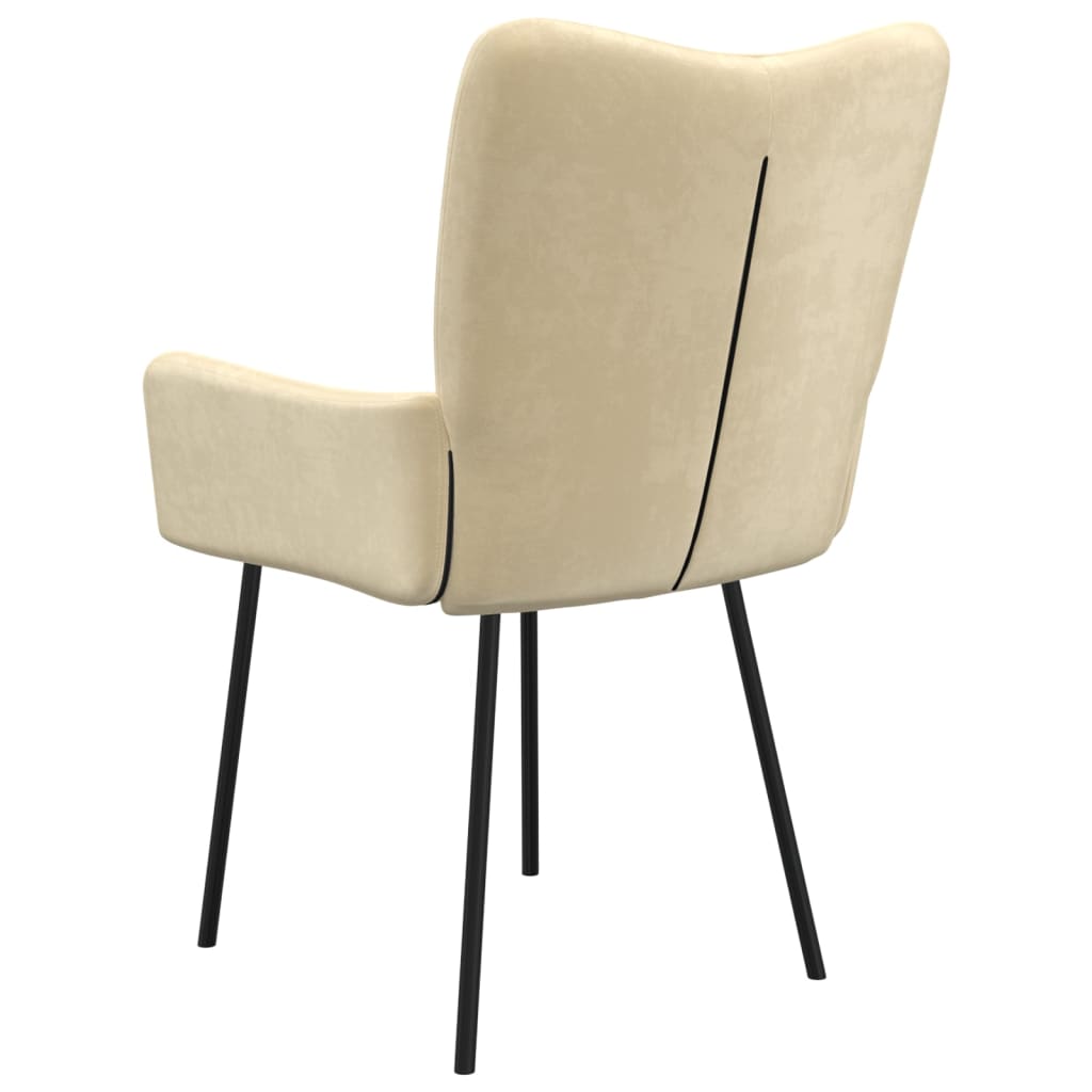 Eetkamerstoelen 2 St Fluweel Crèmekleurig