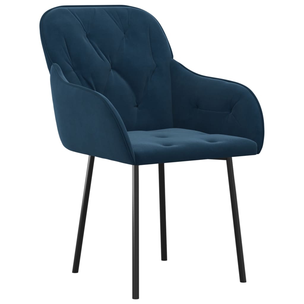 Eetkamerstoelen 2 st fluweel blauw