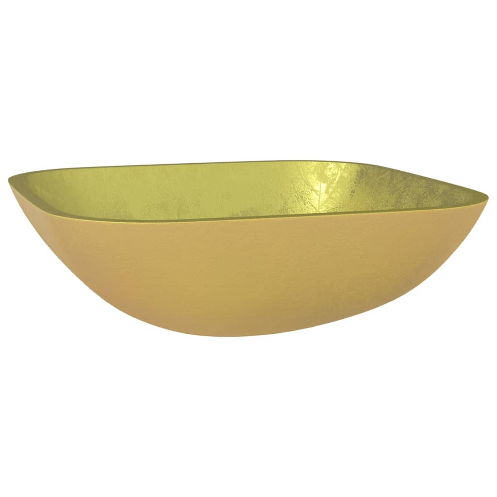 Wasbak 42X42X14 Cm Glas Goudkleurig Goud