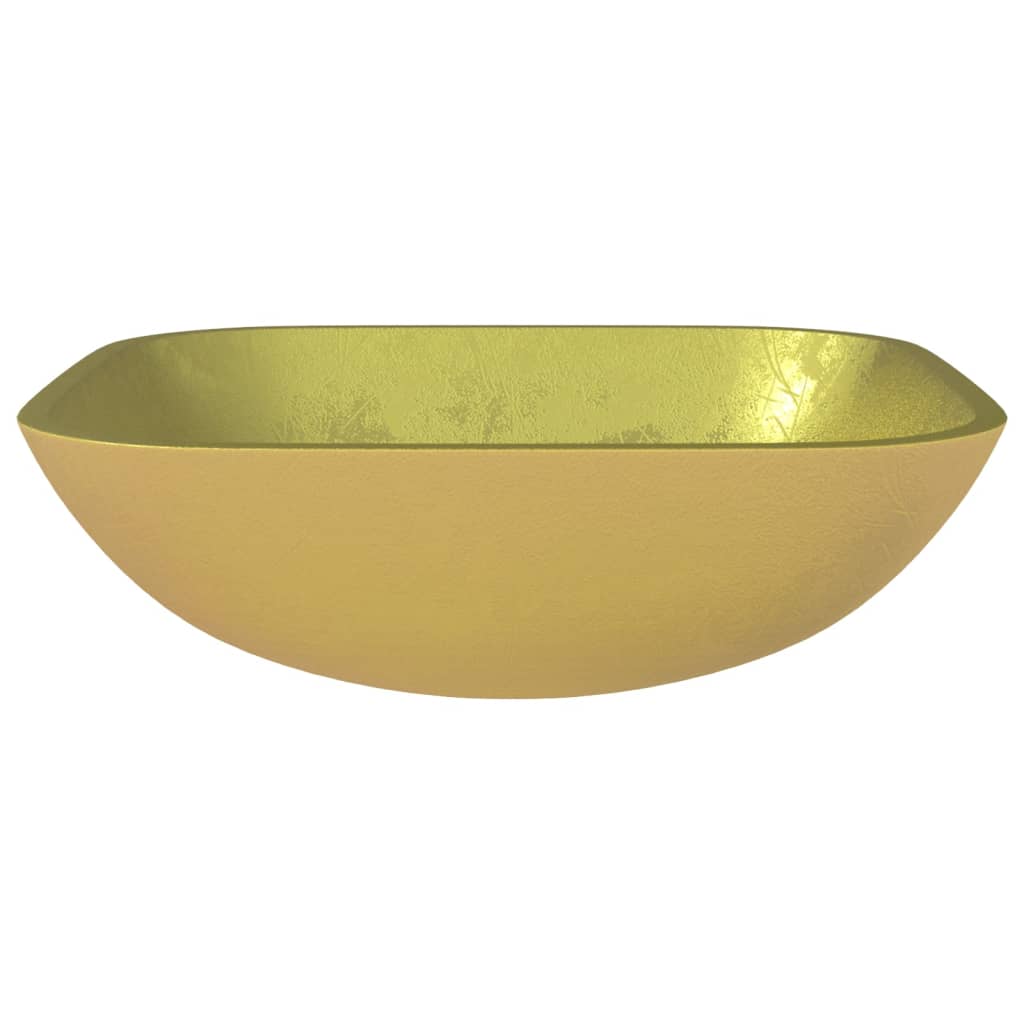 Wasbak 42X42X14 Cm Glas Goudkleurig Goud