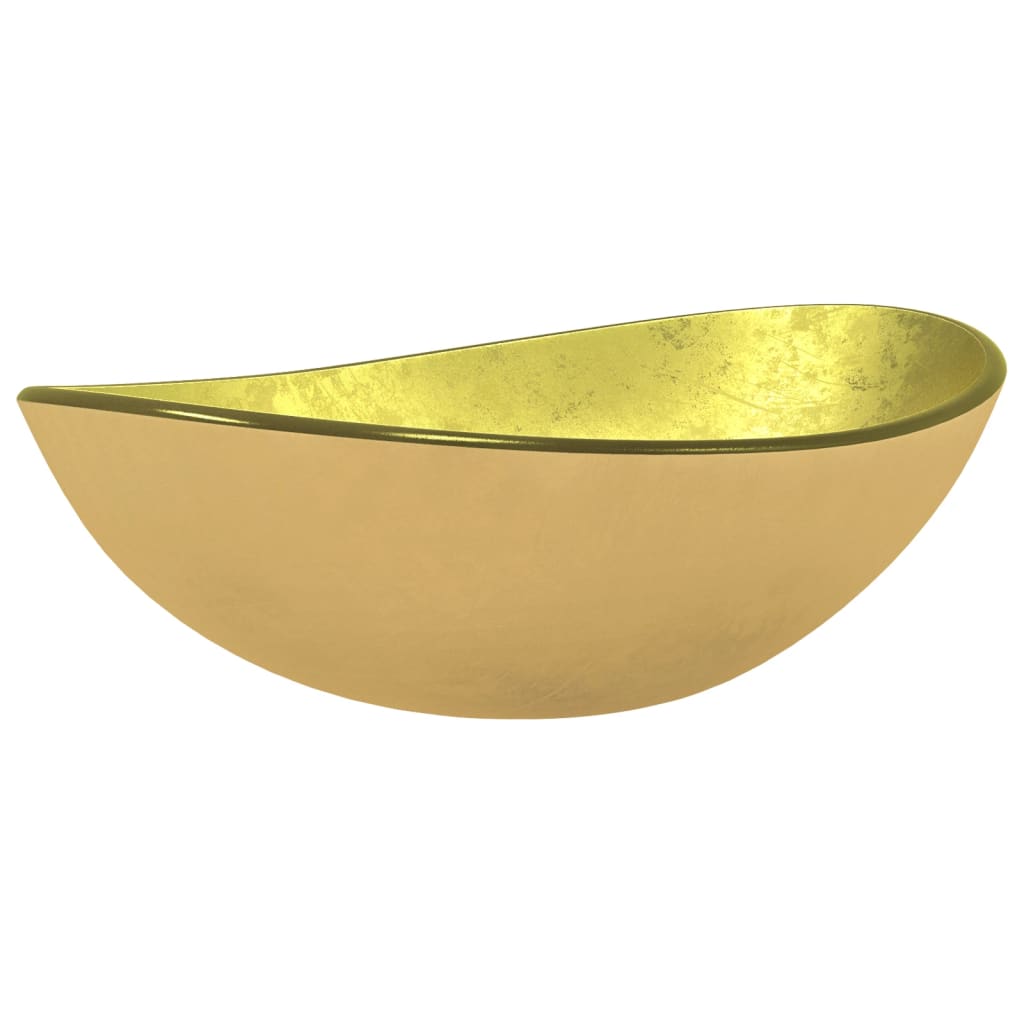 Wasbak 54,5X35X15,5 Cm Gehard Glas Goudkleurig Goud