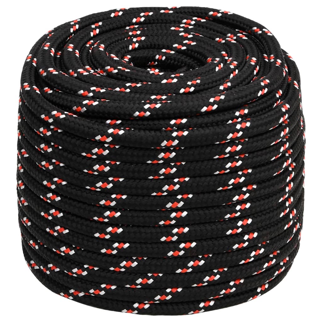 Boot Touw 8 Mm 00 M Polypropyleen Zwart En Rood 18 mm 100 m