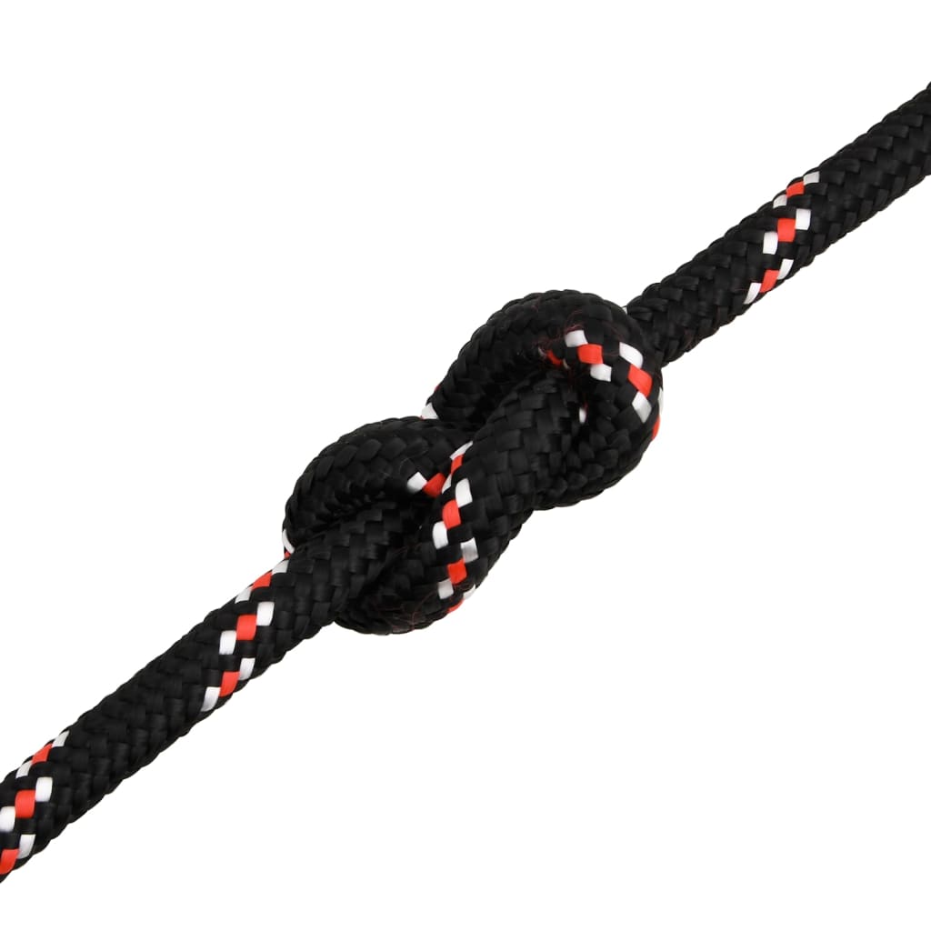 Boot Touw 8 Mm 00 M Polypropyleen Zwart En Rood 18 mm 100 m