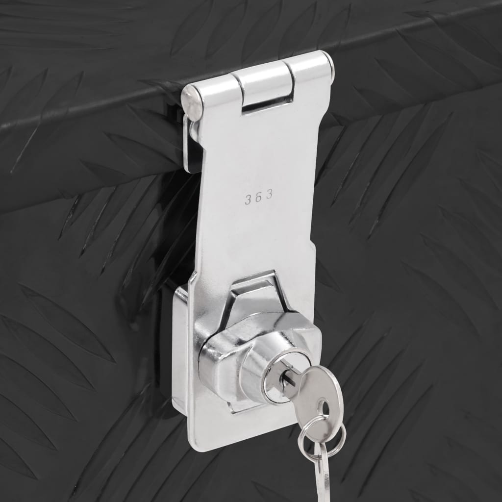 Opbergbox 50x15x20,5 cm aluminium zwart