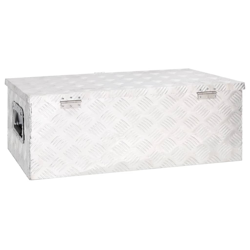 Opbergbox 80x39x30 cm aluminium zilverkleurig