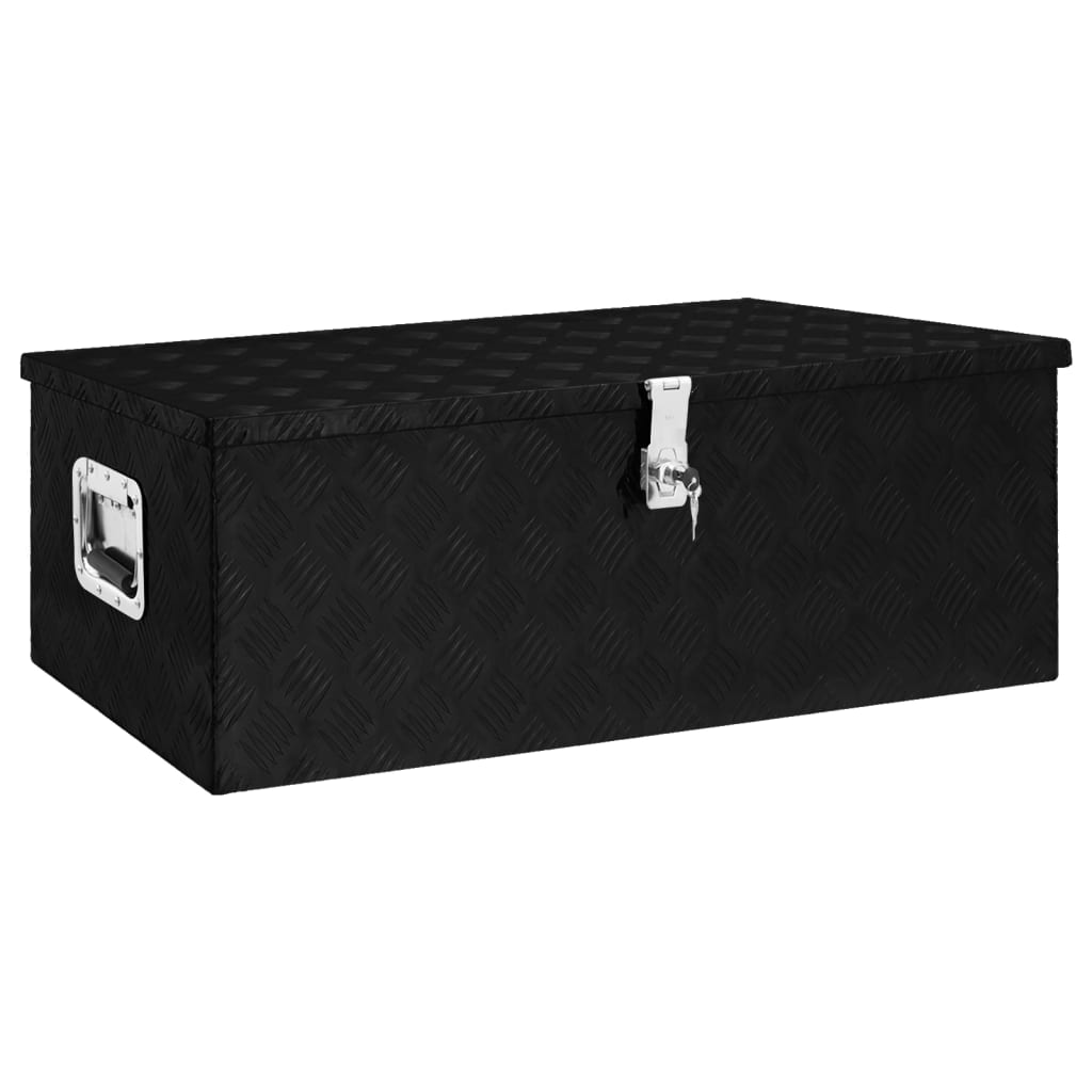 Opbergbox 90x47x33,5 cm aluminium zwart