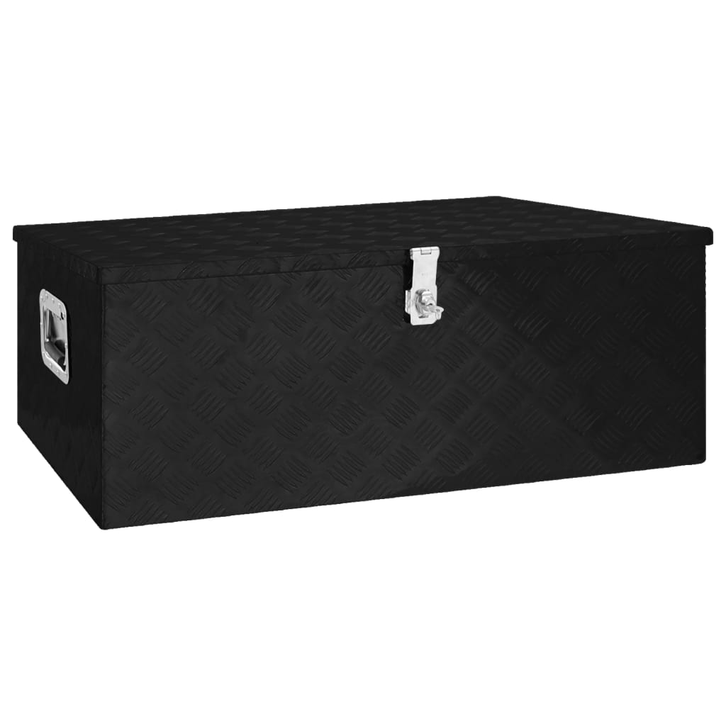 Opbergbox 100x55x37 cm aluminium zwart