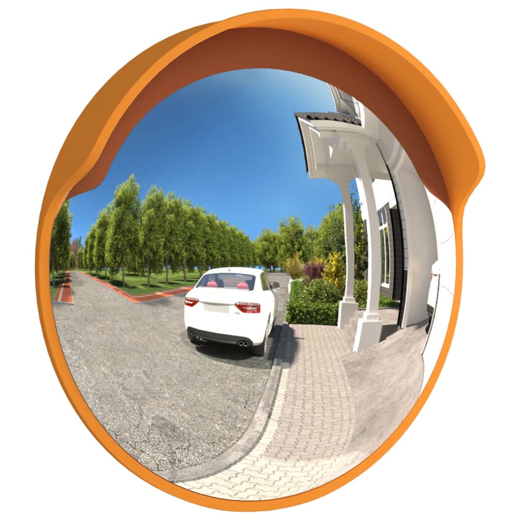 Verkeersspiegel voor buiten convex Ø30 cm polycarbonaat oranje