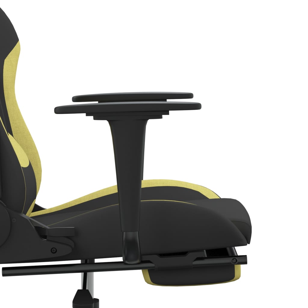Massage Gamestoel Stof Zwart En 1 Lichtgroen Met voetensteun