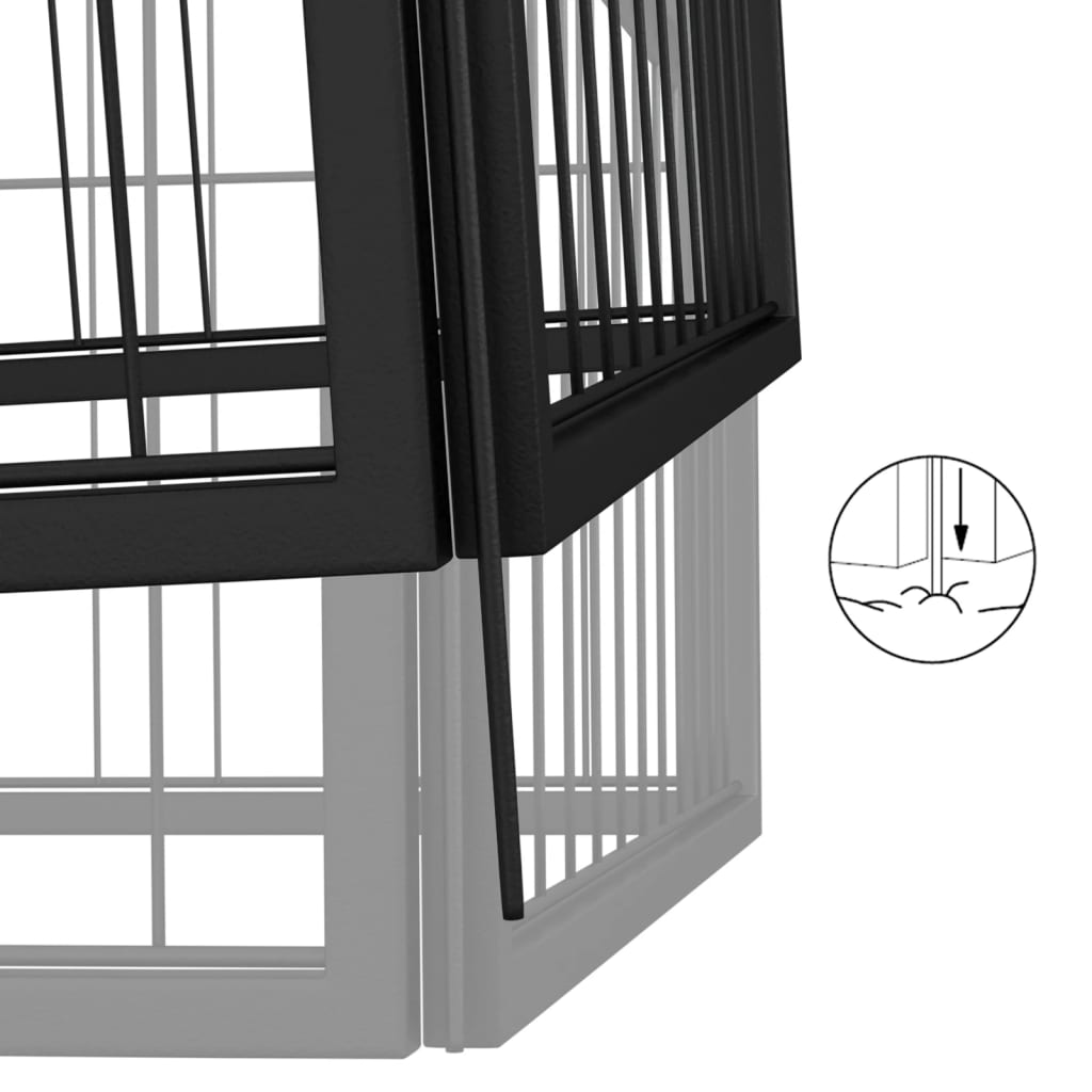 Hondenkennel 22 Panelen 50X100 Cm Gepoedercoat Staal Zwart 300 x 250 x 100 cm