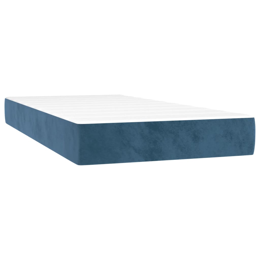 Pocketveringmatras 90X90X20 Cm Fluweel 90 x 190 cm Donkerblauw