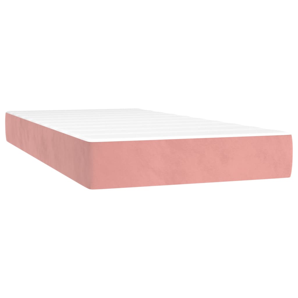 Pocketveringmatras 90X90X20 Cm Fluweel 90 x 190 cm Roze