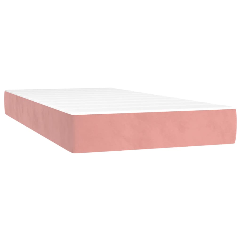 Pocketveringmatras 90X200X20 Cm Fluweel 90 x 200 cm Roze