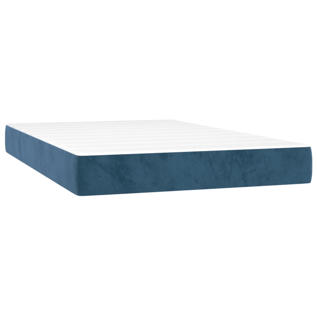 Pocketveringmatras 20X200X20 Cm Fluweel 120 x 200 cm Donkerblauw