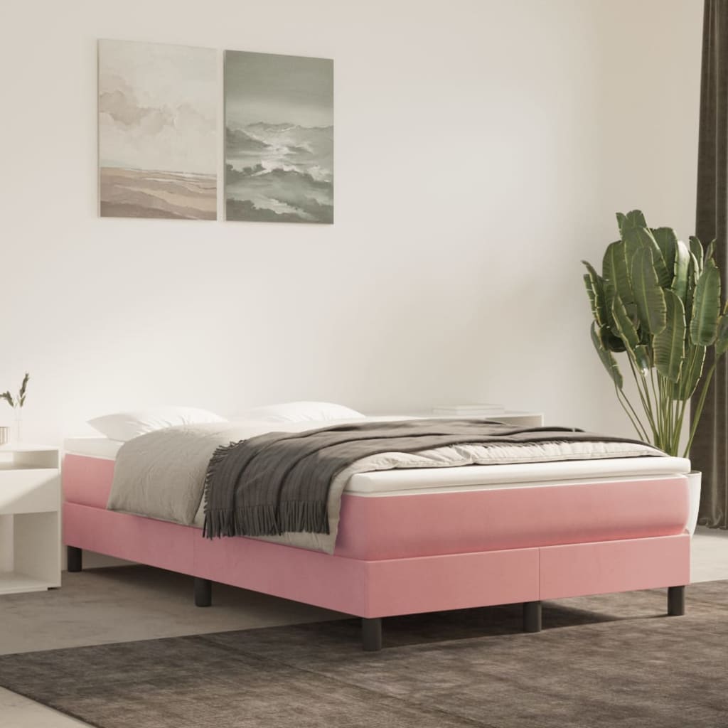 Pocketveringmatras 20X200X20 Cm Fluweel 120 x 200 cm Roze