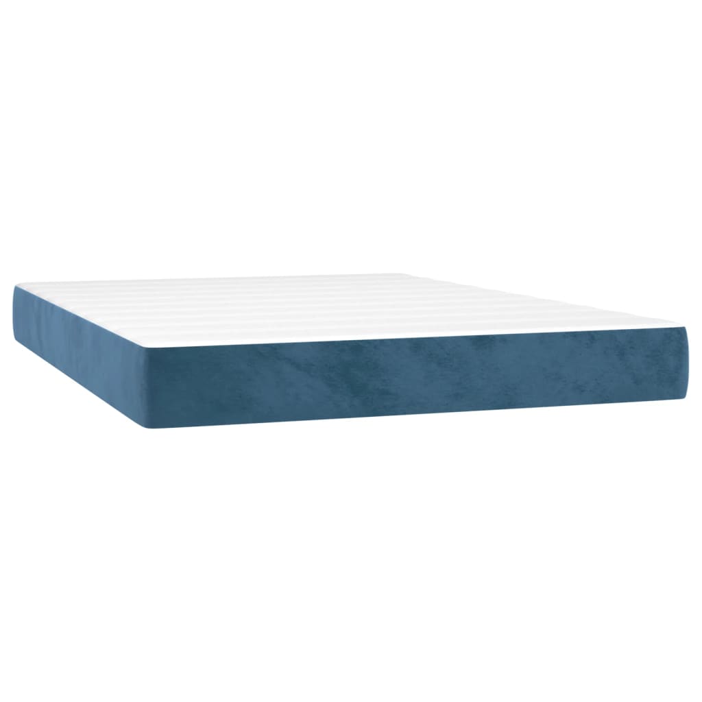 Pocketveringmatras 40X90X20 Cm Fluweel 140 x 190 cm Donkerblauw