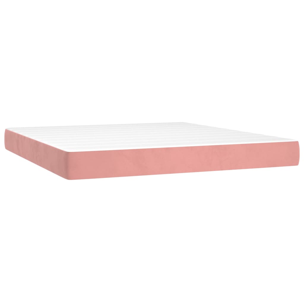 Pocketveringmatras 60X200X20 Cm Fluweel 160 x 200 cm Roze