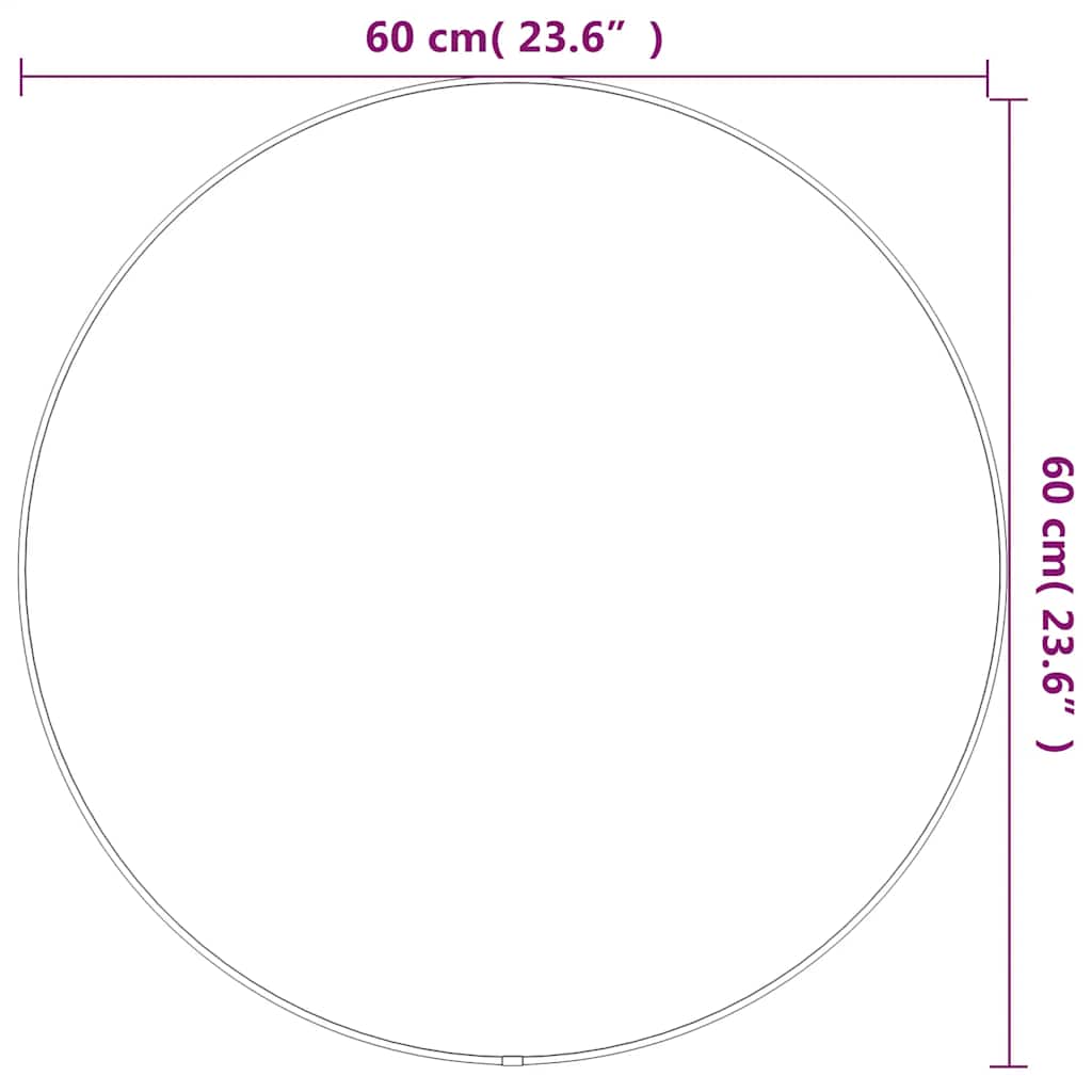 Wandspiegel rond Ø60 cm zwart