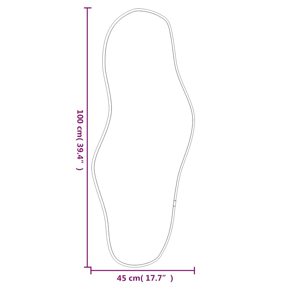 Wandspiegel 100x45 cm zilverkleurig