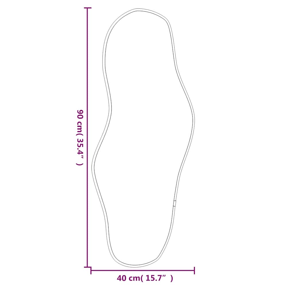 Wandspiegel 90x40 cm zwart