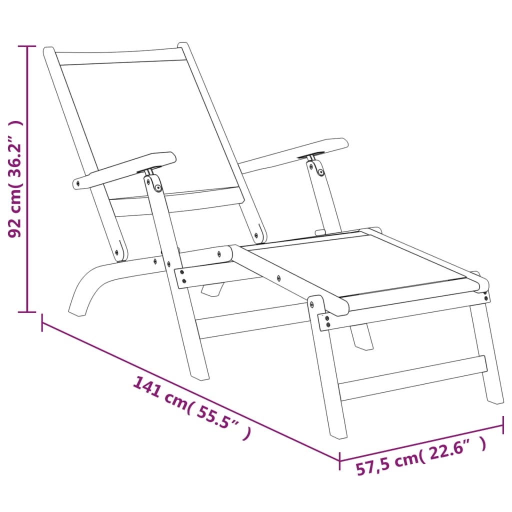 Terrasstoelen 2 st massief acaciahout en textileen