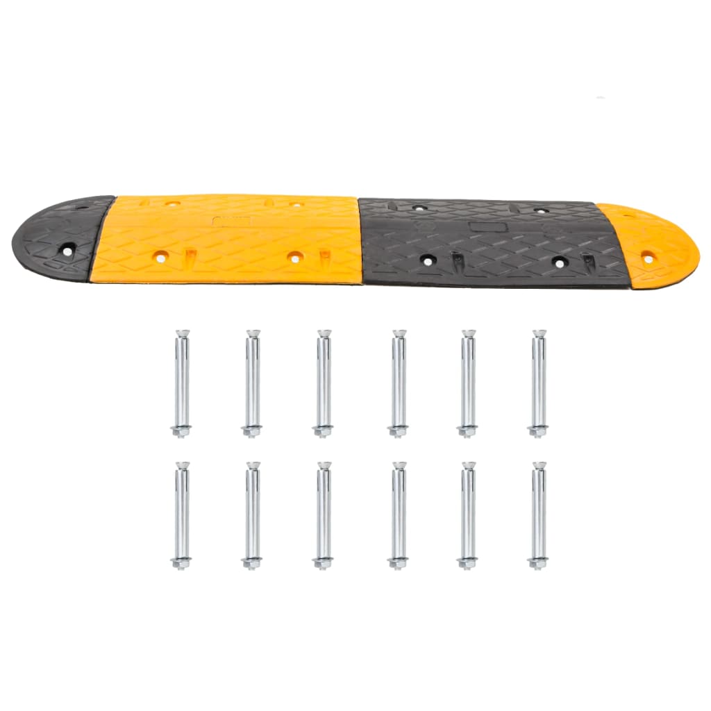 Verkeersdrempel 129x32,5x4 rubber geel en zwart