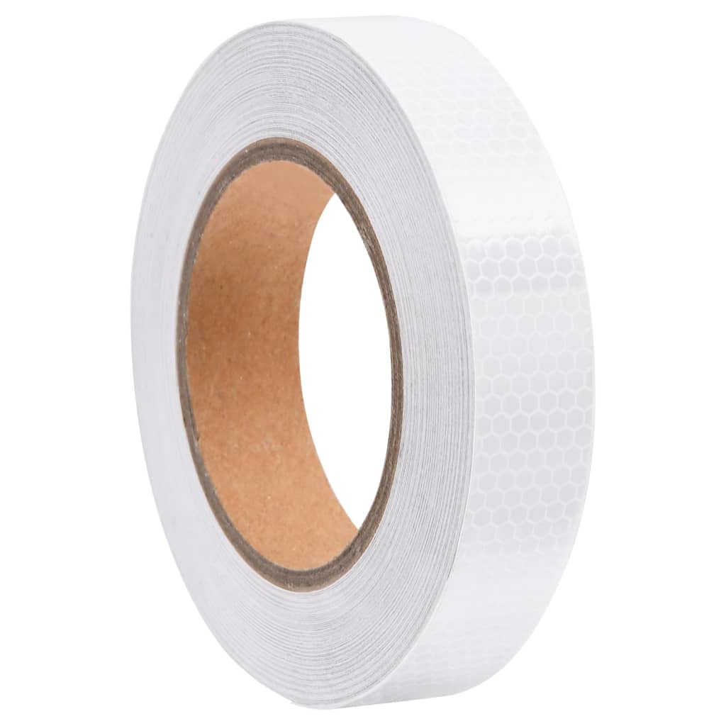 Reflecterende tape 2,5 cm x 20 m PVC wit