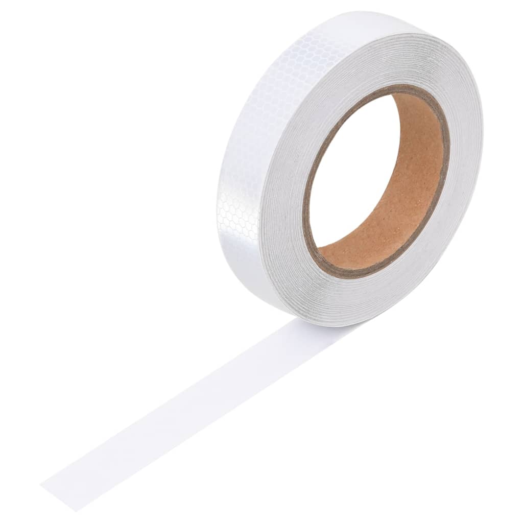 Reflecterende tape 2,5 cm x 20 m PVC wit