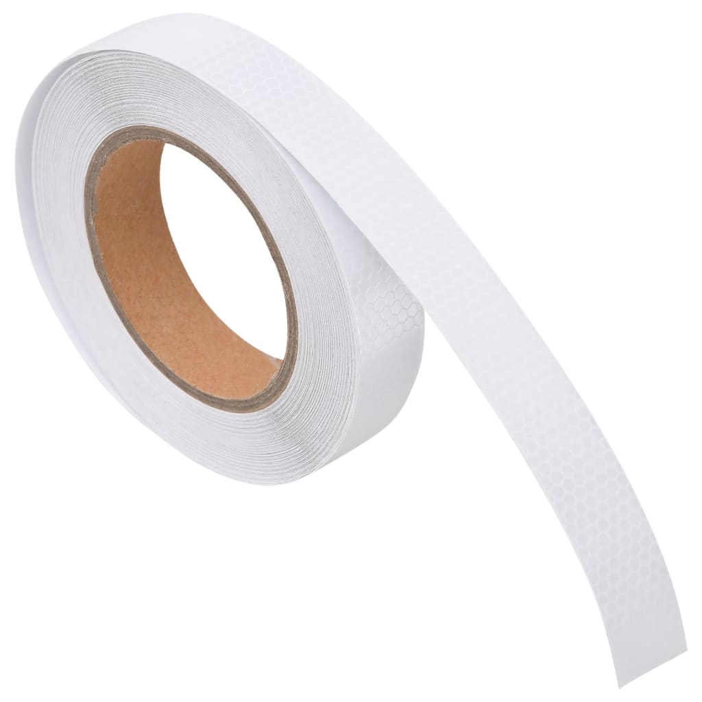 Reflecterende tape 2,5 cm x 20 m PVC wit