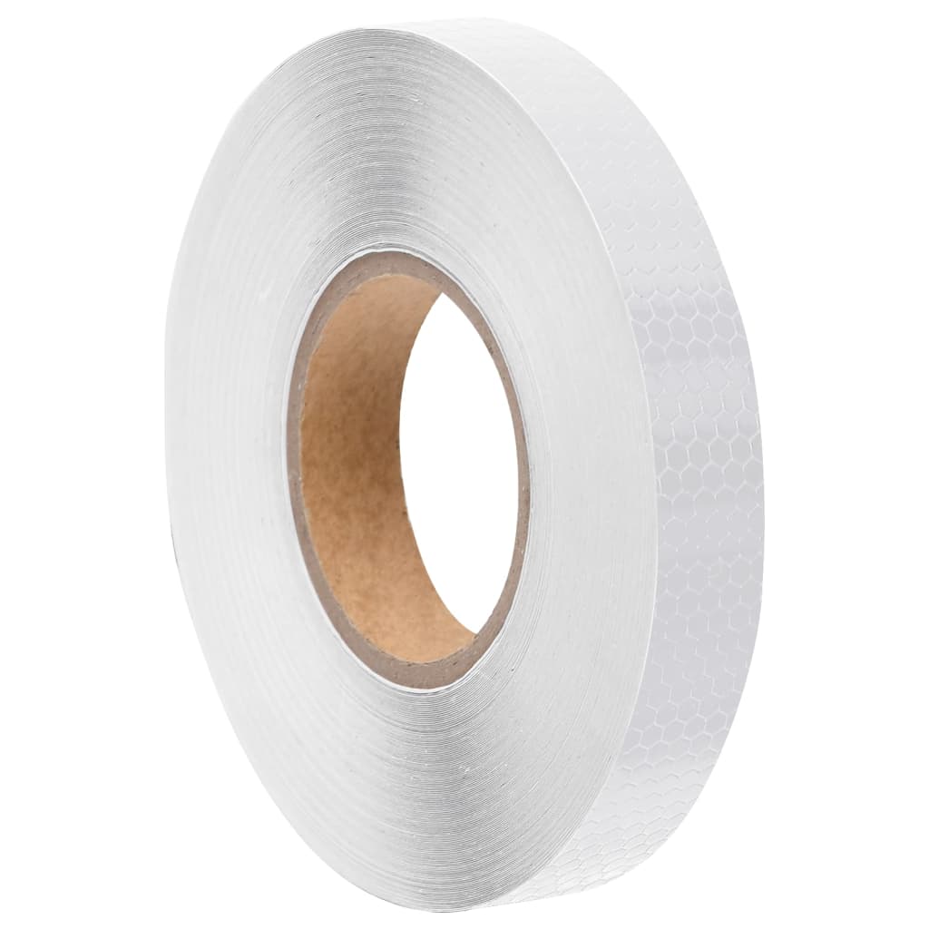 Reflecterende tape 2,5 cm x 50 m PVC wit