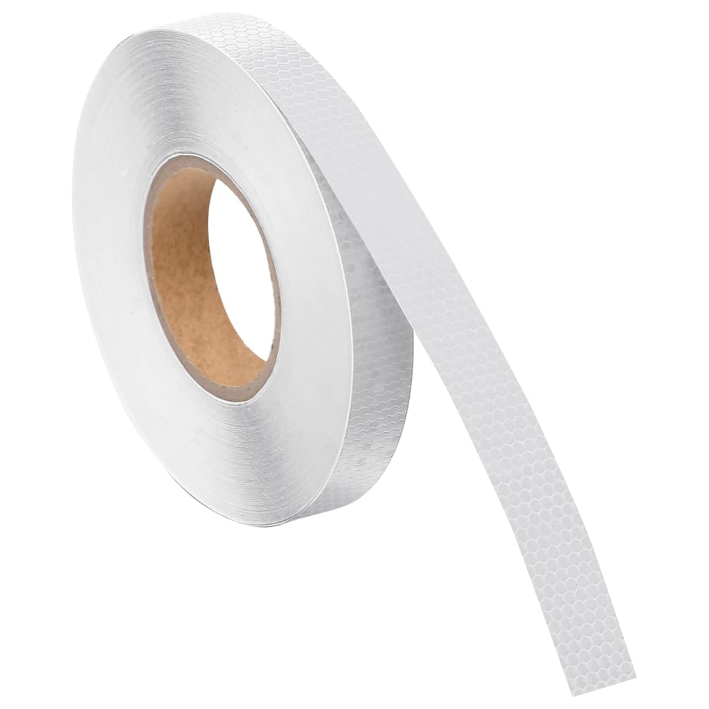 Reflecterende tape 2,5 cm x 50 m PVC wit