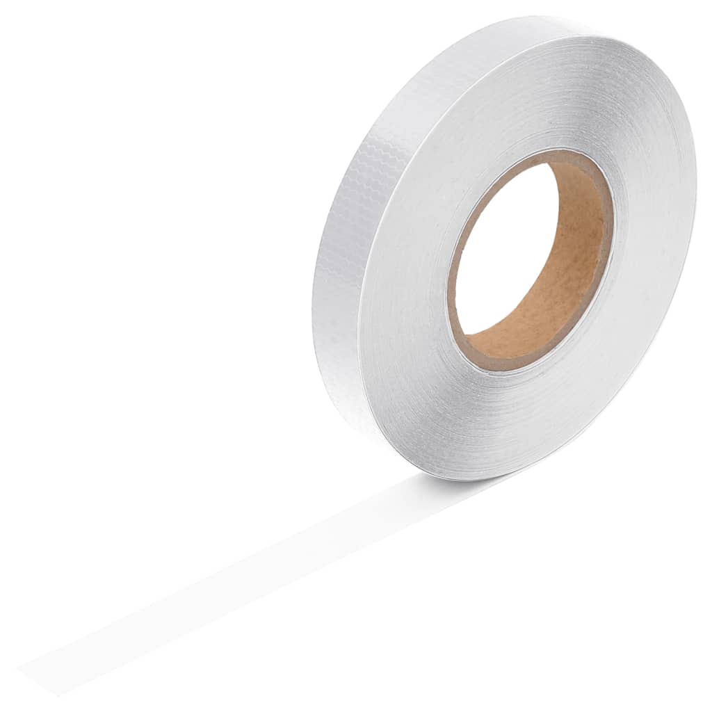 Reflecterende tape 2,5 cm x 50 m PVC wit