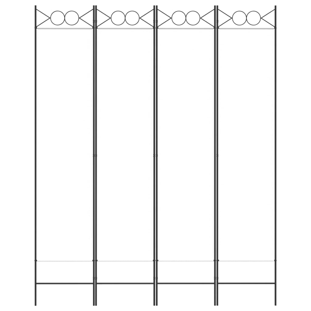 Kamerscherm met 4 panelen 160x200 cm stof wit