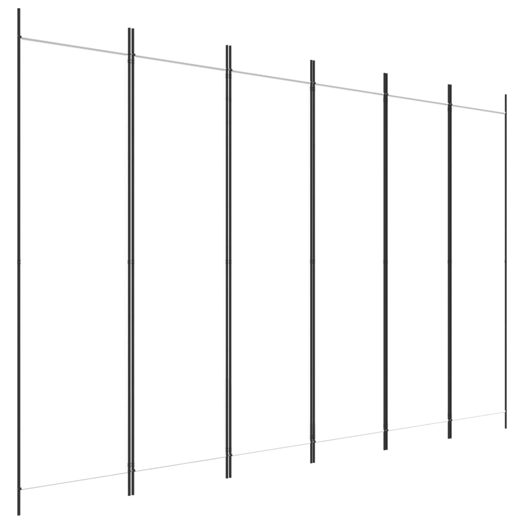 Kamerscherm met 6 panelen 300x200 cm stof wit