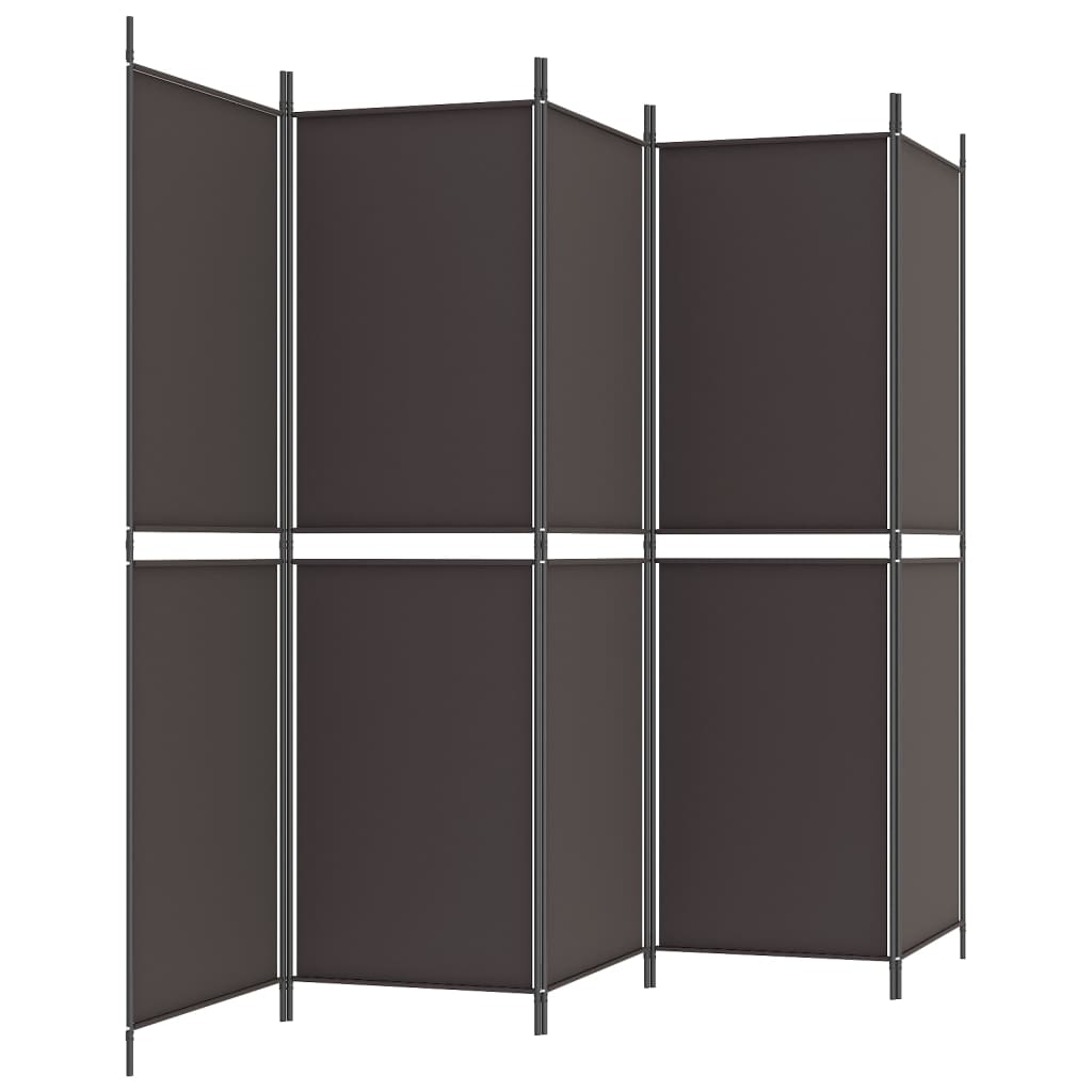 Kamerscherm met 5 panelen 250x180 cm stof bruin