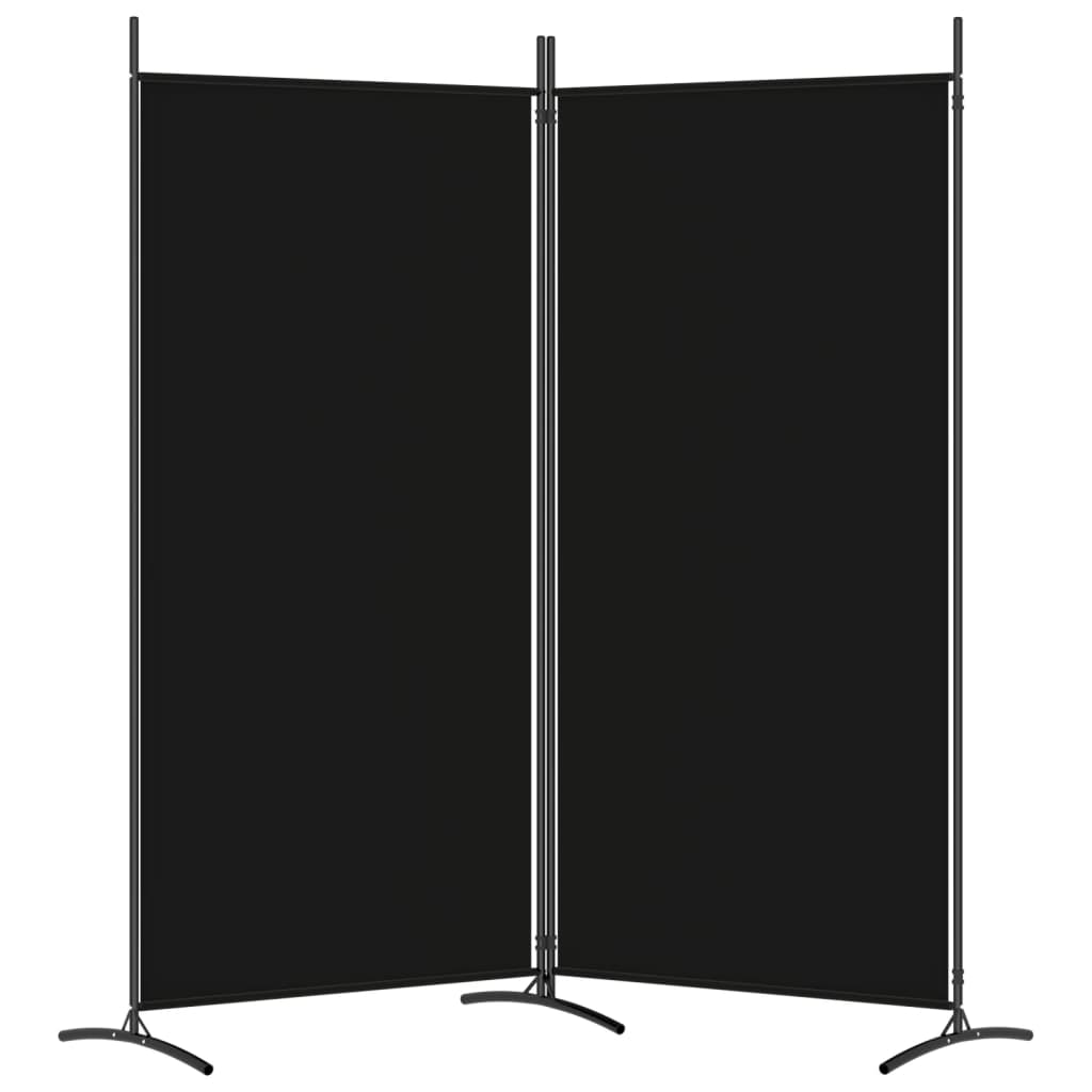 Kamerscherm met 2 panelen 175x180 cm stof zwart