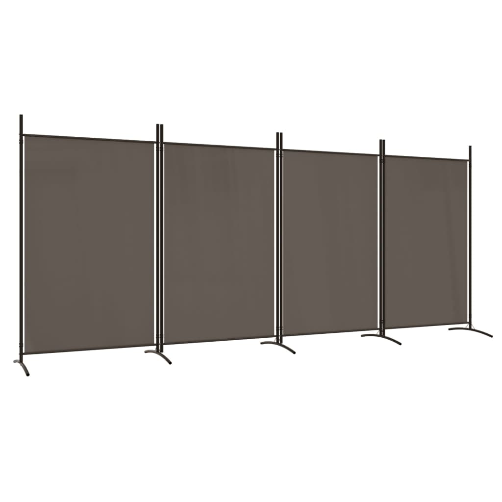 Kamerscherm met 4 panelen 346x180 cm stof antracietkleurig