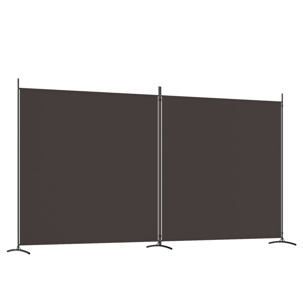 Kamerscherm Met 2 Panelen 348X180 Cm Stof Bruin 348 x 180 cm