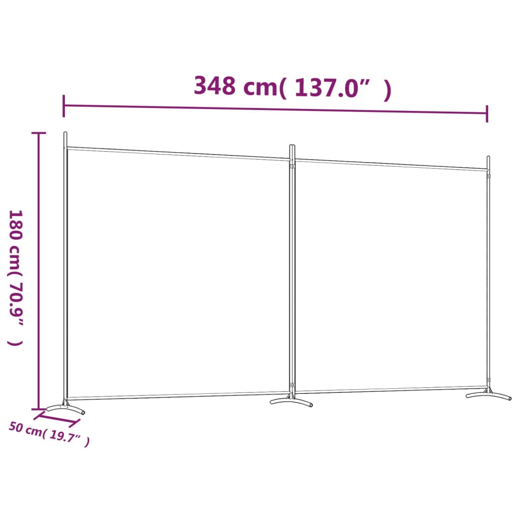 Kamerscherm Met 2 Panelen Stof 348 x 180 cm Zwart