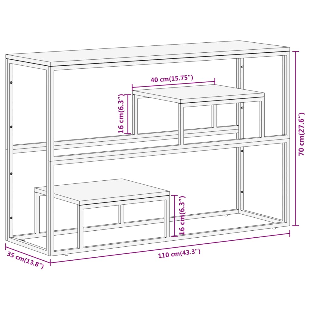 Wandtafel Roestvrij Staal En Massief Bielshout Zilverkleurig 1