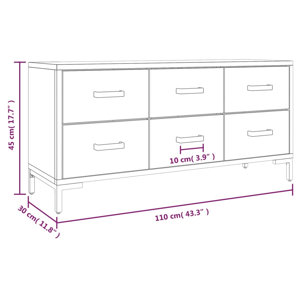 Opbergkast 110x30x45 cm massief grenenhout bruin