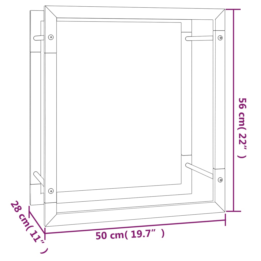 Haardhoutrek 50X28X56 Cm Staal Matzwart 50 x 28 x 56 cm